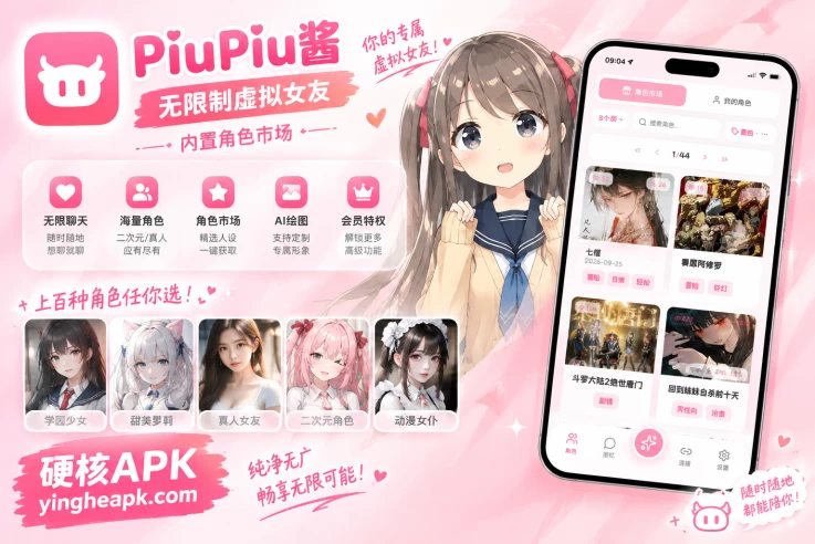 PiuPiu酱 2.7.7 💝 无敏感无限制虚拟女友,内置角色市场